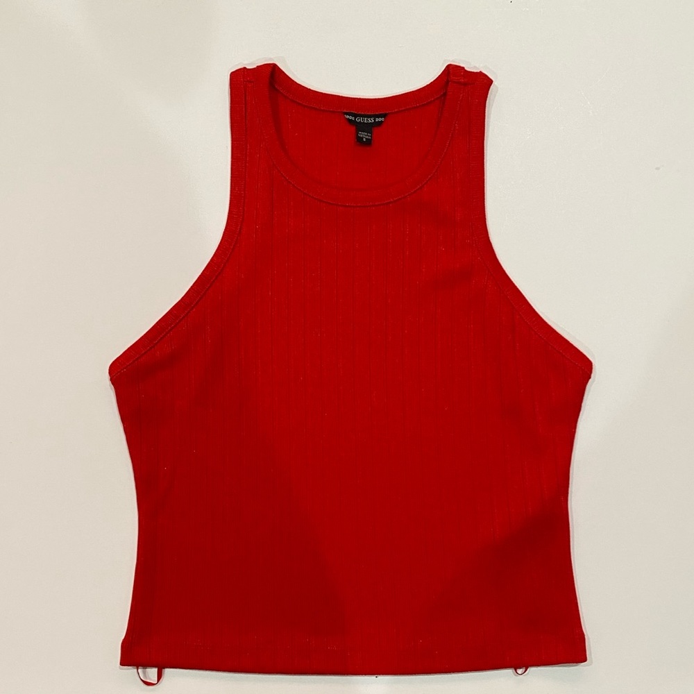Ribbed red Guess tank top
